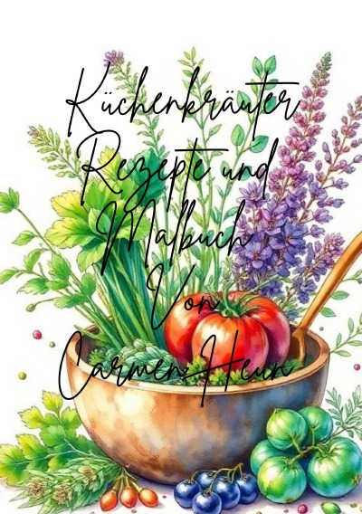 'Cover von Küchenkräuter Rezepte und Malbuch von Carmen Heun'-Cover