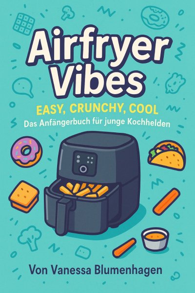 'Cover von Airfryer Vibes – Easy, Crunchy, Cool: Das Anfängerbuch für junge Kochhelden'-Cover