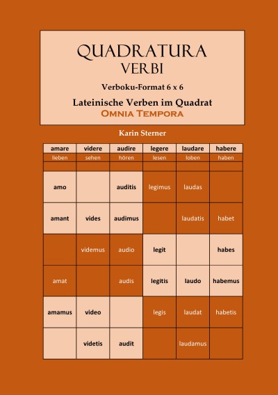 'Cover von Quadratura Verbi: Lateinische Verben im Quadrat. Verbokuformat 6×6. OMNIA TEMPORA'-Cover