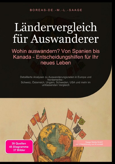 'Cover von Ländervergleich für Auswanderer: Wohin auswandern? Von Spanien bis Kanada – Entscheidungshilfen für Ihr neues Leben'-Cover