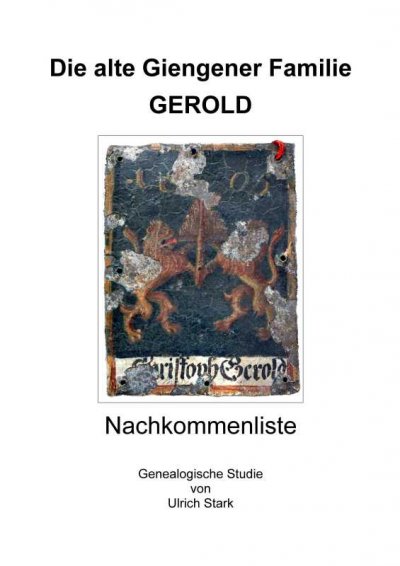 'Cover von Die alte Giengener Familie GEROLD'-Cover