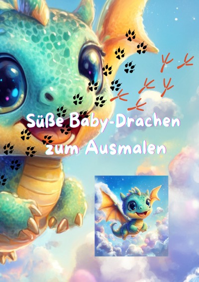 'Cover von Süße Baby-Drachen  zum Ausmalen'-Cover
