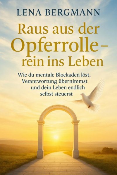 'Cover von Raus aus der Opferrolle – rein ins Leben: Wie du mentale Blockaden löst, Verantwortung übernimmst und dein Leben endlich selbst steuerst.'-Cover
