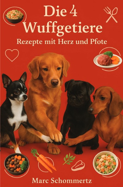 'Cover von Die 4 Wuffgetiere – Rezepte mit Herz und Pfote'-Cover