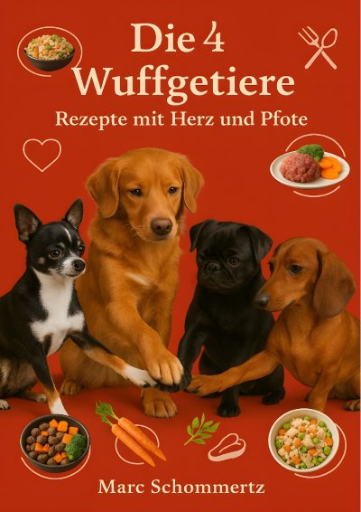 'Cover von Die 4 Wuffgetiere – Rezepte mit Herz und Pfote'-Cover