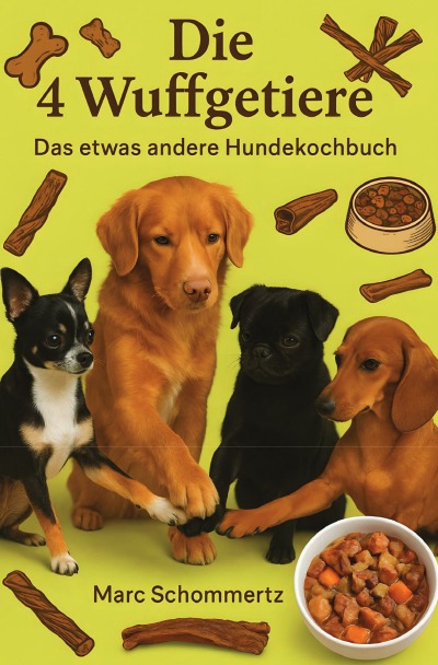 'Cover von Die 4 Wuffgetiere – Das etwas andere Hundekochbuch'-Cover
