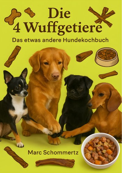 'Cover von Die 4 Wuffgetiere – Das etwas andere Hundekochbuch'-Cover