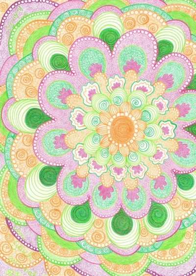 'Cover von Tagebuch, Notizbuch A4 Format mit dem Mandala: Dem Glück ganz nah.'-Cover