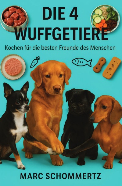 'Cover von Die 4 Wuffgetiere – Kochen für die besten Freunde des Menschen'-Cover