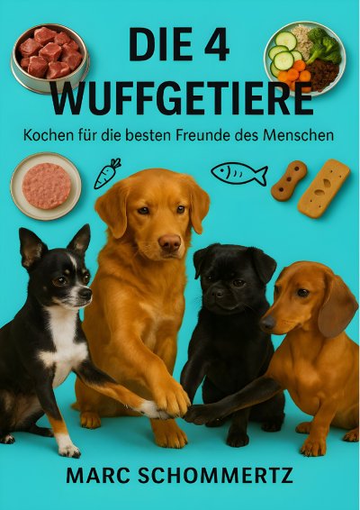 'Cover von Die 4 Wuffgetiere – Kochen für die besten Freunde des Menschen'-Cover
