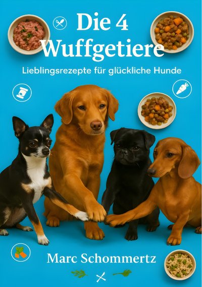 'Cover von Die 4 Wuffgetiere – Lieblingsrezepte für glückliche Hunde'-Cover
