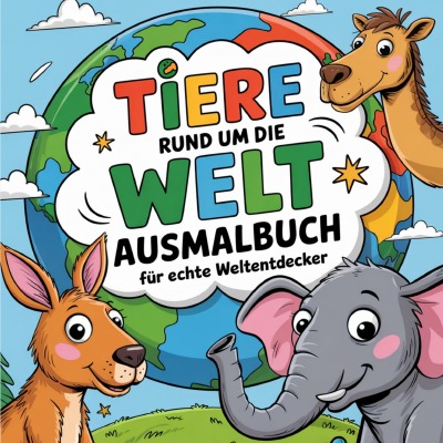 'Cover von Tiere rund um die Welt – Ausmalbuch für echte Weltentdecker'-Cover
