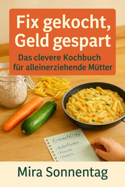 'Cover von „Fix gekocht, Geld gespart: Das clevere Kochbuch für alleinerziehende Mütter“  Schnelle, günstige und kindgerechte Rezepte für stressfreie Mahlzeiten im Alltag.'-Cover