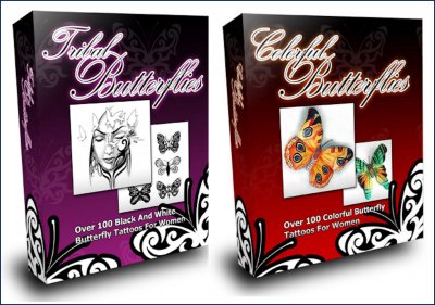 'Cover von SCHMETTERLINGS TATTOO DESIGNS FÜR FRAUEN. Farbige Schmetterlinge und Tribal Schmetterlinge.'-Cover