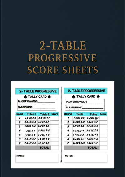 'Cover von 2-Table progressive sheet score sheets'-Cover