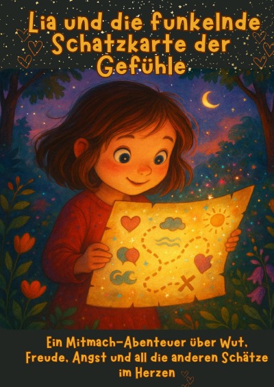 'Cover von Lia und die funkelnde Schatzkarte der Gefühle- Ein Mitmach-Abenteuer über Wut, Freude, Angst und all die anderen Schätze im Herzen'-Cover