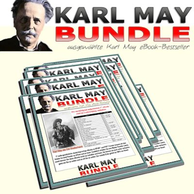 'Cover von 5 Karl May Bestseller Ebooks: Durch das Land der Skipitaren-Durch Wüste und Harem-Durchs wilde Kurdistan-In den Schluchten des Balkan-Von Bagdad nach Stambul.'-Cover