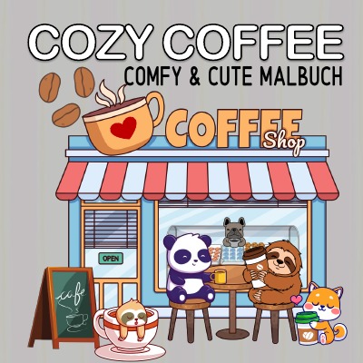 'Cover von Cozy Coffee Malbuch Kaffee und Freunde Cute und Comfy – Malbuch für Erwachsene'-Cover
