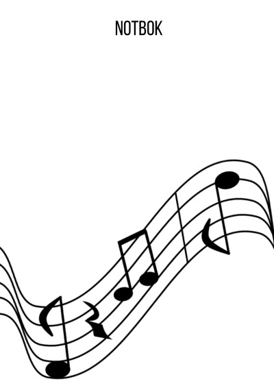 'Cover von Notbok: DIN A4 notlinjebok | 30 sidor med 12 notlinjer / system per ark | Papper 90g/m² | Musikbok med notlinjer'-Cover