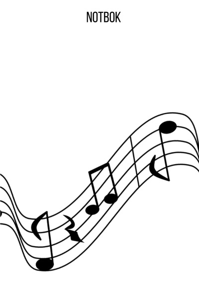 'Cover von Notbok: DIN A4 notlinjebok | 100 sidor med 12 notlinjer / system per ark | Papper 90g/m² | Musikbok med notlinjer'-Cover