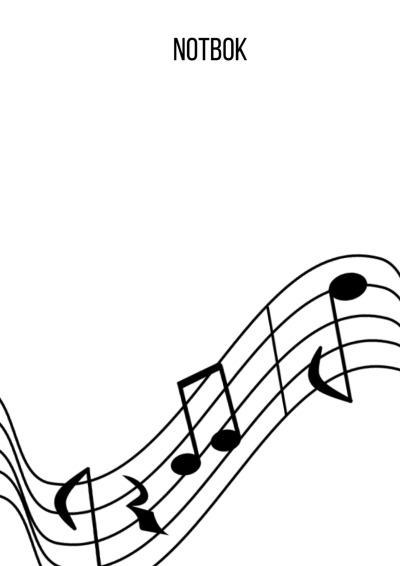 'Cover von Notbok: DIN A4 notlinjebok | 100 sidor med 12 notlinjer / system per ark | Papper 90g/m² | Musikbok med notlinjer'-Cover