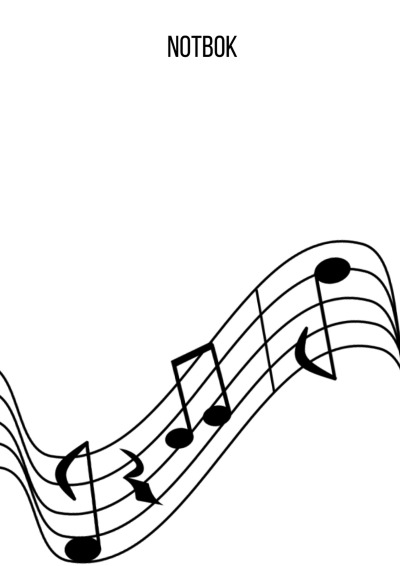 'Cover von Notbok: DIN A4 notlinjebok | 300 sidor med 12 notlinjer / system per ark | Papper 90g/m² | Musikbok med notlinjer'-Cover