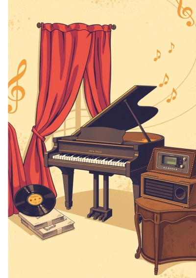 'Cover von Notenheft Piano: DIN A5 Notenlinienheft | 30 Seiten mit 12 Notenzeilen / Systeme pro Blatt | Papier 90g/m² | Musikheft mit Notenlinien'-Cover