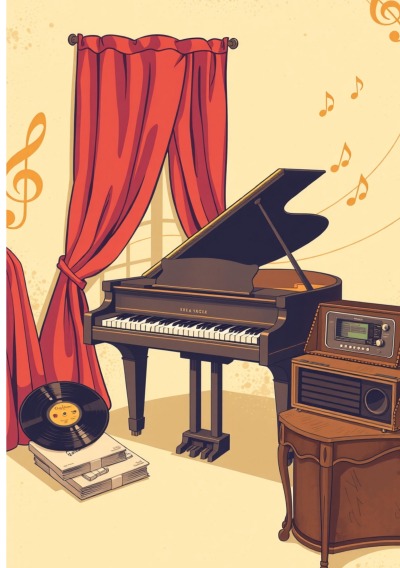 'Cover von Notenheft Piano: DIN A5 Notenlinienheft | 100 Seiten mit 12 Notenzeilen / Systeme pro Blatt | Papier 90g/m² | Musikheft mit Notenlinien'-Cover