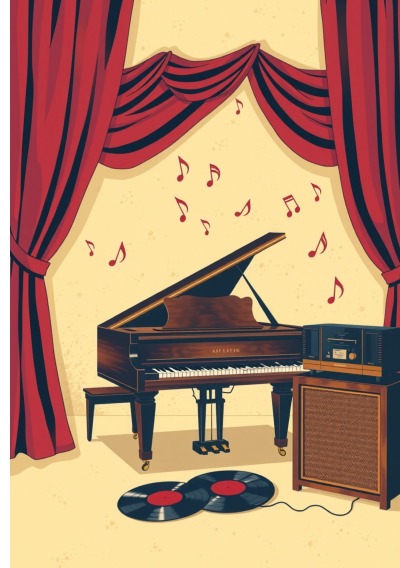 'Cover von Notenheft Piano: DIN A5 Notenlinienheft | 30 Seiten mit 12 Notenzeilen / Systeme pro Blatt | Papier 90g/m² | Musikheft mit Notenlinien'-Cover