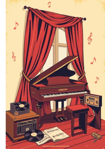 'Cover von Notenheft Piano: DIN A5 Notenlinienheft | 30 Seiten mit 12 Notenzeilen / Systeme pro Blatt | Papier 90g/m² | Musikheft mit Notenlinien'-Cover
