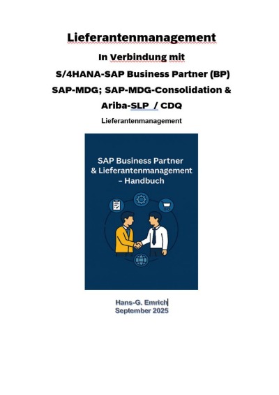 'Cover von Lieferantenmanagement In Verbindung mit S/4HANA-SAP Business Partner (BP) SAP-MDG; SAP-MDG-Consolidation & Ariba-SLP  / CDQ'-Cover