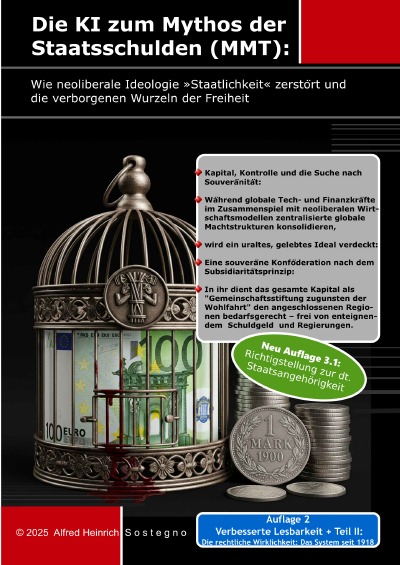 'Cover von Die KI zum Mythos der Staatsschulden (MMT): Wie neoliberale Ideologie »Staatlichkeit« zerstört und die verborgenen Wurzeln der Freiheit'-Cover