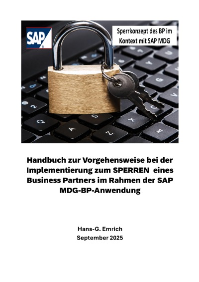 'Cover von Handbuch zur Vorgehensweise bei der Implementierung zum SPERREN  eines Business Partners im Rahmen der SAP MDG-BP-Anwendung'-Cover