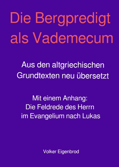 'Cover von Die Bergpredigt als Vademecum'-Cover