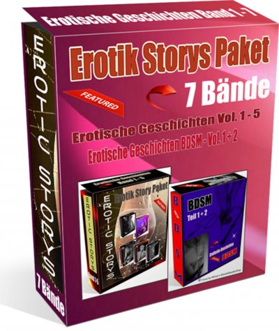 'Cover von 7 Bände Erotische Geschichten Ebooks Mega Paket. 5 hochspannende Bände Erotische Geschichten und 2 erregende hochspannende Bände Erotische Geschichten BDSM.'-Cover