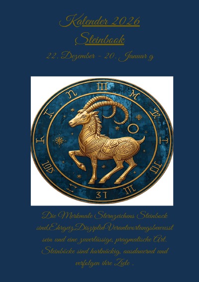 'Cover von Sternzeichen Steinbock Kalender 2026'-Cover