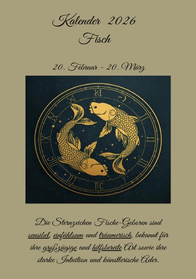 'Cover von Sternzeichen Fisch Kalender 2026'-Cover