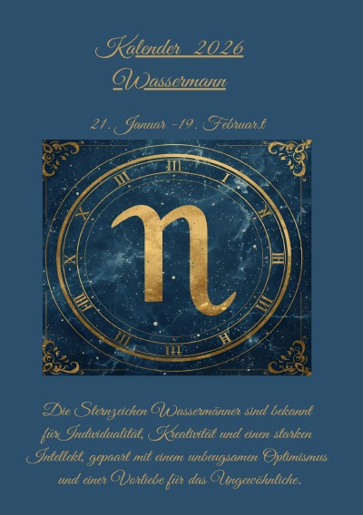 'Cover von Sternzeichen Wassermann Kalender 2026'-Cover