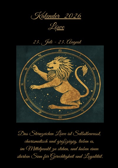 'Cover von Sternzeichen Löwe Kalender 2026'-Cover