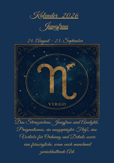 'Cover von Sternzeichen Jungfrau Kalender 2026'-Cover