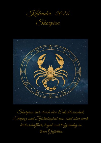 'Cover von Sternzeichen Skorpion Kalender 2026'-Cover