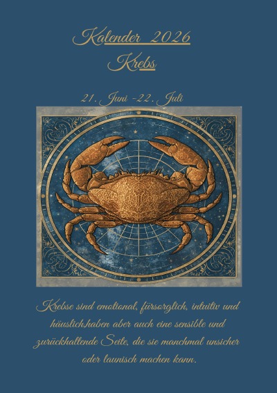 'Cover von Sternzeichen Krebs Kalender 2026'-Cover