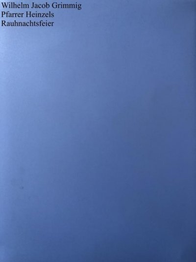 'Cover von Pfarrer Heinzels Rauhnachtsfeier'-Cover