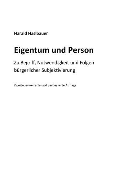 'Cover von Eigentum und Person'-Cover