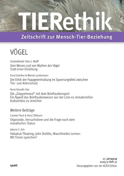 'Cover von TIERethik (17. Jahrgang 2025/2)'-Cover