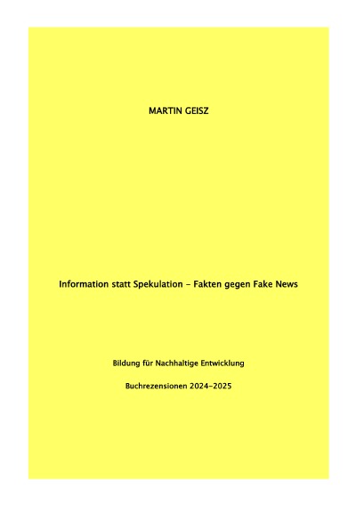 'Cover von Information statt Spekulation – Bücher gegen Fake News   Bildung für Nachhaltige Entwicklung'-Cover