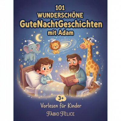 'Cover von Adam & 101 Wunderschöne Kinder Gutenachtgeschichten mit Adam als Hauptfigur.'-Cover