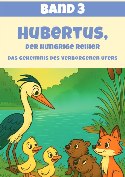 'Cover von Hubertus, der hungrige Reiher – Das Geheimnis des verborgenen Ufers (Band 3)'-Cover