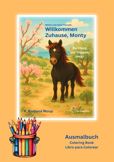 'Cover von Ausmalbuch – Willkommen Zuhause, Monty'-Cover
