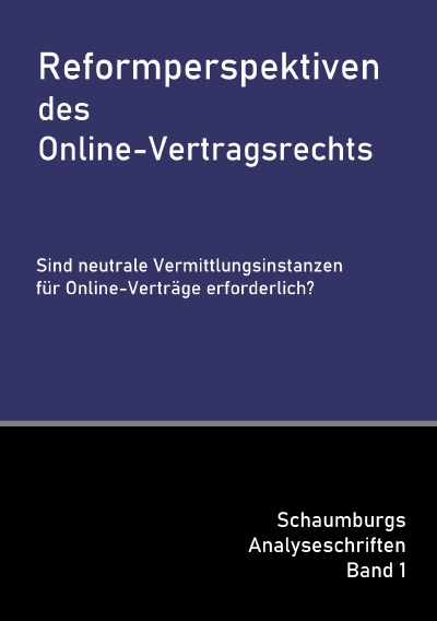 'Cover von Reformperspektiven des Online-Vertragsrechts'-Cover